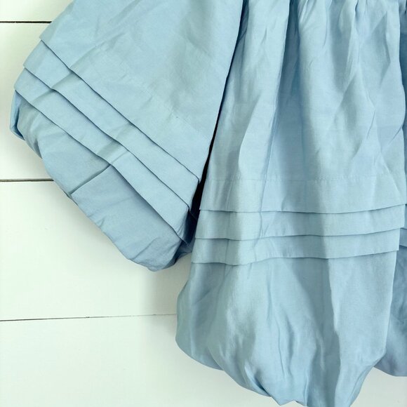 Maeve by Anthropologie light blue top with bubble sleeves sz xs - Picture 3 of 4